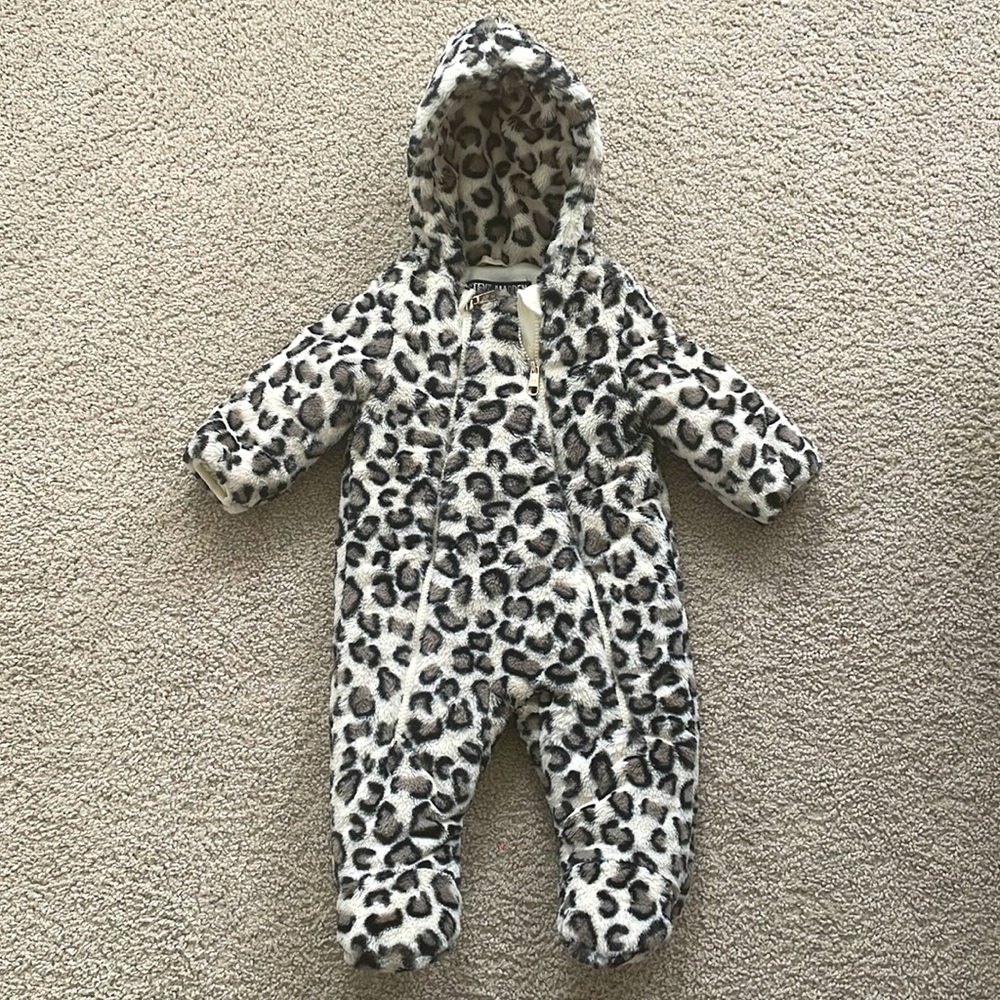 Steve Madden Faux Fur Leopard Snowsuit (3-6 months)